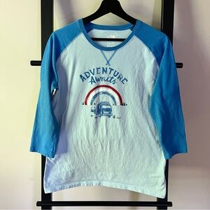 The North Face 3/4 Sleeve Blue Outdoor Top Women’s L